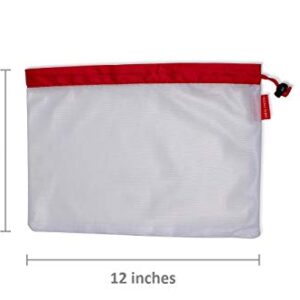 Premium Reusable Mesh Produce Bags With Drawstring - Mesh Produce Bags With Tare Weight - Set of 9 Reusable Grocery Bags - Washable Produce Bags for Fruit and Veg - BPA Free Mesh Bags for Vegetables