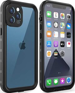 love beidi design for iphone 12 pro max waterproof case 6.7'', full body shockproof case for iphone 12 pro max case with screen protector, dust proof phone case cover for iphone 12 pro max (black)
