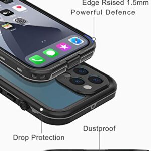LOVE BEIDI Design for iPhone 12 Pro Max Waterproof case 6.7'', Full Body Shockproof case for iPhone 12 Pro Max Case with Screen Protector, Dust Proof Phone Case Cover for iPhone 12 Pro Max (Black)