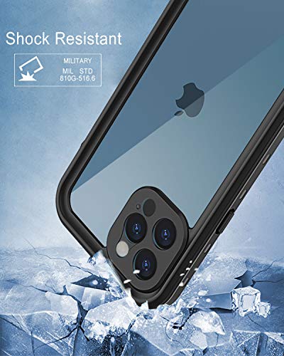 LOVE BEIDI Design for iPhone 12 Pro Max Waterproof case 6.7'', Full Body Shockproof case for iPhone 12 Pro Max Case with Screen Protector, Dust Proof Phone Case Cover for iPhone 12 Pro Max (Black)