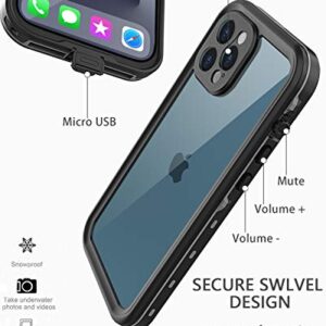 LOVE BEIDI Design for iPhone 12 Pro Max Waterproof case 6.7'', Full Body Shockproof case for iPhone 12 Pro Max Case with Screen Protector, Dust Proof Phone Case Cover for iPhone 12 Pro Max (Black)