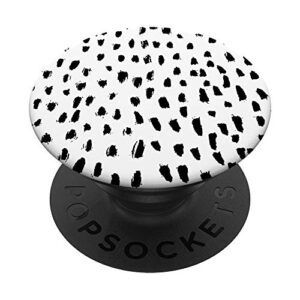 minimal black and white dalmatian print popsockets popgrip: swappable grip for phones & tablets