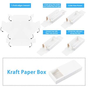 BENECREAT 16 Pack Kraft Paper Drawer Box 6.5x4.5x1.7" Festival Gift Wrapping Boxes Soap Jewelry Candy Weeding Party Favors Gift Packaging Boxes, White