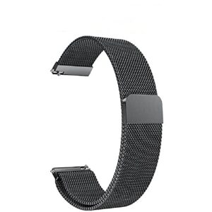 lomet metal magnetic band compatible with galaxy watch active 2, 20mm stainless steel replacement band for samsung galaxy watch active 40mm, galaxy watch 42mm (1-black)