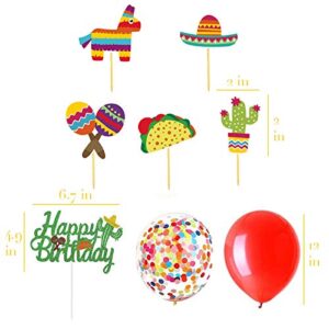 Mexican Themed Birthday Party Supplies Kit Fiesta Taco Party Decorations For Kid Include Banner Cake Topper Party Supplies Set 40Pce By Heidaman