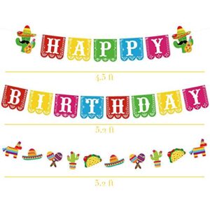 Mexican Themed Birthday Party Supplies Kit Fiesta Taco Party Decorations For Kid Include Banner Cake Topper Party Supplies Set 40Pce By Heidaman