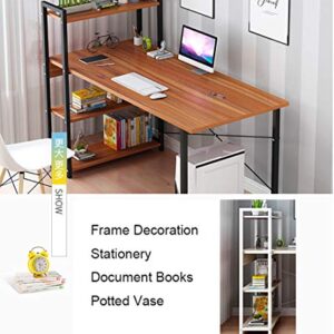 TOPYL Computer Desk with Shelves,Modern Writing Desk with Storage Bookshelf Reversible Study Office Table,Easy to Assemble