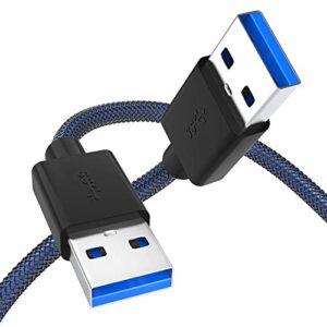 andtobo usb 3.0 a to a male cable 3.3 ft, usb 3.0 male to male cable double end usb cord compatible with hard drive enclosures dvd player laptop cooler - blue