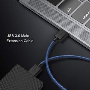 ANDTOBO USB 3.0 A to A Male Cable 3.3 FT, USB 3.0 Male to Male Cable Double End USB Cord Compatible with Hard Drive Enclosures DVD Player Laptop Cooler - Blue