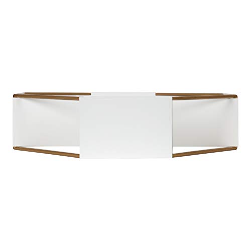 Kate and Laurel Lintz Glam Octagon Wall Shelf, 24 x 24, White and Gold, Modern 4-Tier Geometric Shelves for Wall