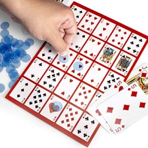 Brybelly Poker Keno Game Set with Cards and Chips - Adult Family Casino Board Game Night Gift Includes Deck of Playing Cards, 12 Boards, 200 Bingo Chips