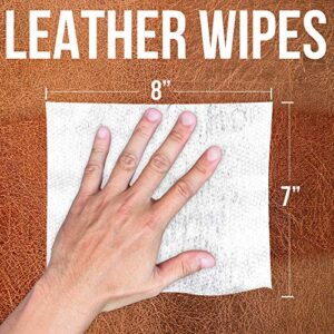 JJ CARE Leather Wipes for Car Seats [Pack of 120] Leather Cleaning Wipes + Free Microfiber Cloth, Leather Car Seat Cleaner, Leather Wipes for Couch, Car Interior, Furniture, Shoes and Purses