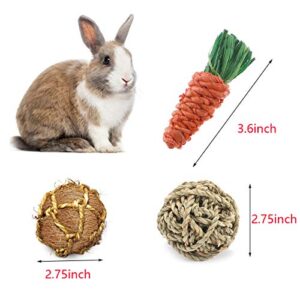 CooShou Small Animals Play Balls Rabbit Rolling Activity Toys Bunny Chewing & Gnawing Treats Toys for Guinea Pigs, Rabbits, Chinchilla, Hamsters 7Pcs