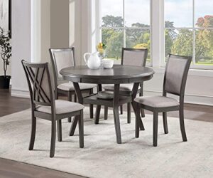new classic furniture amy 5-piece dining table set, gray