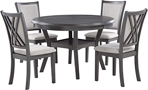 New Classic Furniture Amy 5-Piece Dining Table Set, Gray