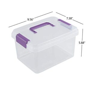 Sandmovie 5.5 Qt Storage Bins with Lids, Clear Plastic Storage Tote, 6-Pack