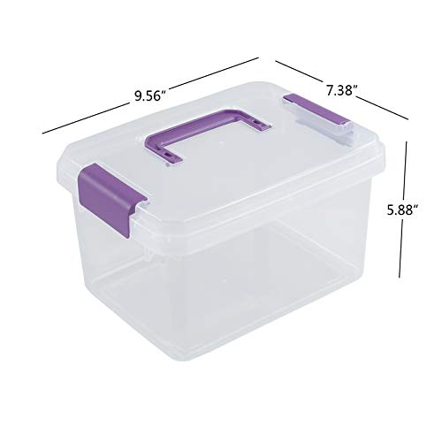 Sandmovie 5.5 Qt Storage Bins with Lids, Clear Plastic Storage Tote, 6-Pack