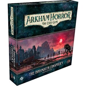 arkham horror the card game the innsmouth conspiracy deluxe expansion | horror game | cooperative mystery card game | ages 14+ | 1-2 players | average playtime 1-2 hours | made by fantasy flight games