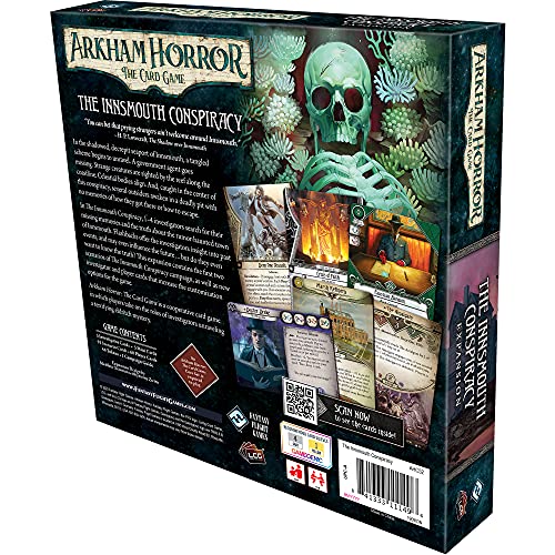 Arkham Horror The Card Game The Innsmouth Conspiracy Deluxe EXPANSION | Horror Game | Cooperative Mystery Card Game | Ages 14+ | 1-2 Players | Average Playtime 1-2 Hours | Made by Fantasy Flight Games