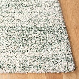 SAFAVIEH Hudson Shag Collection 5'1" x 7'6" Ivory / Green SGH295X Modern Abstract Non-Shedding Living Room Bedroom Dining Room Entryway Plush 2-inch Thick Area Rug
