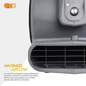 cho Air Mover Durable Lightweight Carpet Dryer Utility Blower Floor Fan for Janitorial Cleaner Home Commercial (Grey, 1 HP)