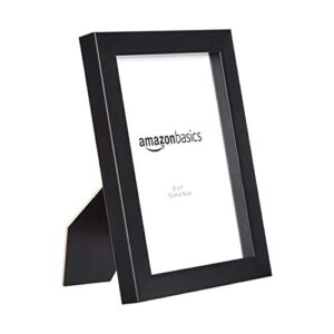 Amazon Basics Photo Picture Frame - 5" x 7", Black - Pack of 2 & Photo Picture Frame - 4" x 6", Black - Pack of 2