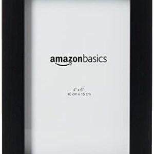 Amazon Basics Photo Picture Frame - 5" x 7", Black - Pack of 2 & Photo Picture Frame - 4" x 6", Black - Pack of 2