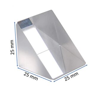 25 mm Glass Right Angle Triangle Prism, Coated Reflecting Prism, Right Angle Prism Mirror, Component for Precision Optical Instruments