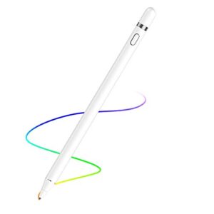 active stylus pen compatible with apple,stylus pens for touch screens,1.5mm fine point digital pen,rechargeable stylus for ipad/ipad pro/air/mini/iphone/samsung/tablet drawing&writing (white)