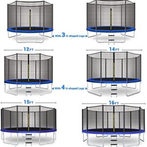 CalmMax Trampoline 12FT Jump Recreational Trampolines with Enclosure Net - ASTM Approved - Combo Bounce Outdoor Trampoline for Kids Family Happy Time