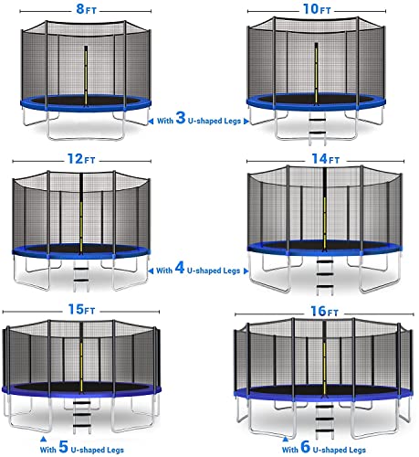 CalmMax Trampoline 12FT Jump Recreational Trampolines with Enclosure Net - ASTM Approved - Combo Bounce Outdoor Trampoline for Kids Family Happy Time