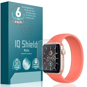 iq shield matte screen protector compatible with apple watch se (40mm)(6-pack) anti-glare anti-bubble film