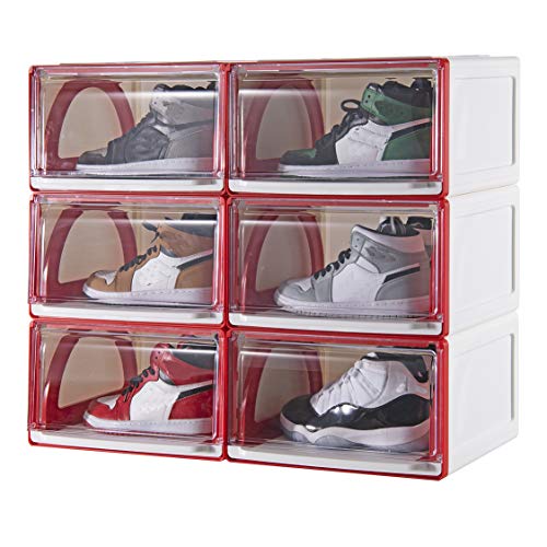 abteco Sneaker Storage Box Shoes Organizer Stackable Magnetic Drawer Side Open