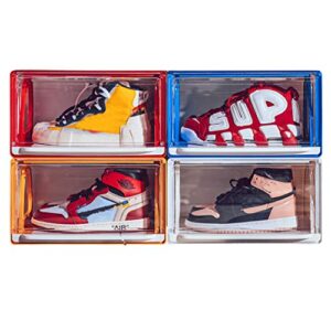 abteco Sneaker Storage Box Shoes Organizer Stackable Magnetic Drawer Side Open