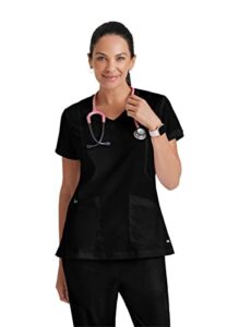 barco grey’s anatomy women’s kira scrub top - black, m