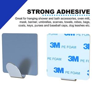 Performore 4 Pack of Flat Razor Hook, Adhesive Stainless Steel Washcloth Loofah Holder for Shower Bathroom Walls