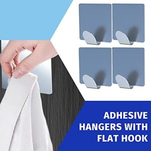 Performore 4 Pack of Flat Razor Hook, Adhesive Stainless Steel Washcloth Loofah Holder for Shower Bathroom Walls