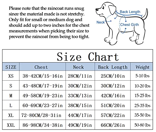 Morezi Dog Zip Up Dog Raincoat with Reflective Buttons, Rain/Water Resistant, Adjustable Drawstring, Removable Hood, Stylish Premium Dog Raincoats - Size XS to XXL Available - Pink - XL