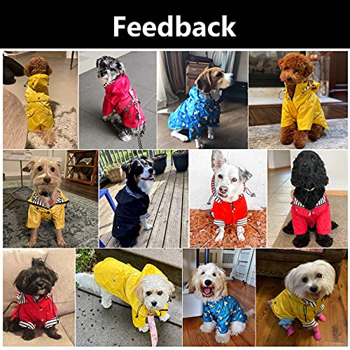 Morezi Dog Zip Up Dog Raincoat with Reflective Buttons, Rain/Water Resistant, Adjustable Drawstring, Removable Hood, Stylish Premium Dog Raincoats - Size XS to XXL Available - Pink - XL