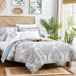 modern threads rori 8-piece printed all season down alternative complete bedding set with matching shams, decorative pillows and sheets queen