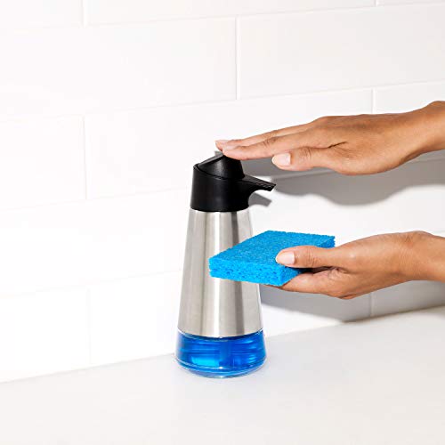 OXO Good Grips Stainless Steel Easy Press Dispenser & Good Grips Stainless Steel Sink Caddy