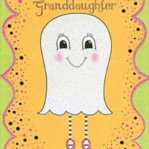 Designer Greetings Cute Sparkling Ghost with Pink Shoes Juvenile Halloween Card for Granddaughter