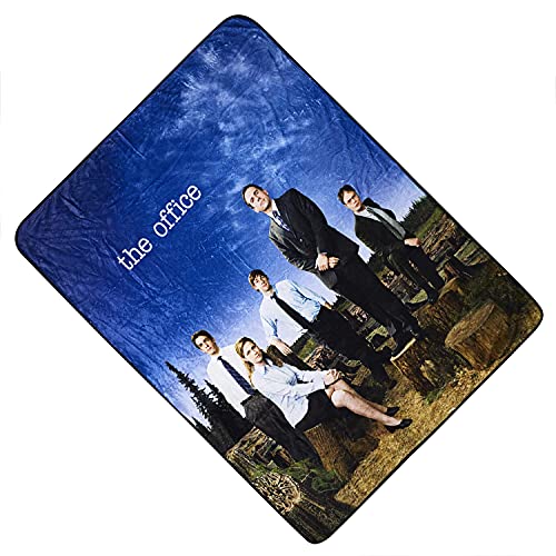 The Office Fleece Throw Blanket - Dunder Mifflin, Michael Scott, Jim, Pam and Dwight Soft Fleece Throw Blanket (Logo)