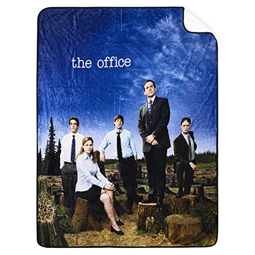 The Office Fleece Throw Blanket - Dunder Mifflin, Michael Scott, Jim, Pam and Dwight Soft Fleece Throw Blanket (Logo)