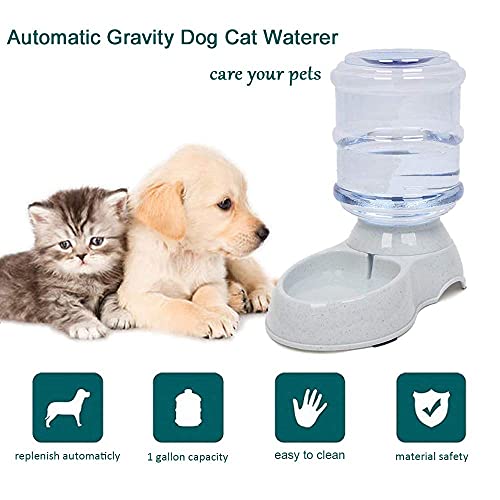 YNC Cat Dog Water Dispenser,1 Gallon Gravity Automatic Pet Waterer, Practical Dog Water Bowl Dispenser for Cat, Small Dog and Other Small Pets