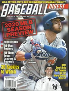 baseball digest magazine, 2020 mlb season preview march/april 2020 vol. 79