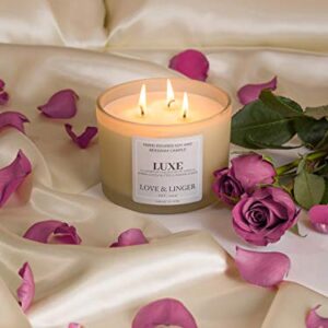 Luxury Candle | Luxe Candles | Soy & Beeswax Candles for Home | 16 oz. Large Jar 3 Wick Candle | Unique Candles | Candle Gift for Women | Bridesmaid Candle Gift