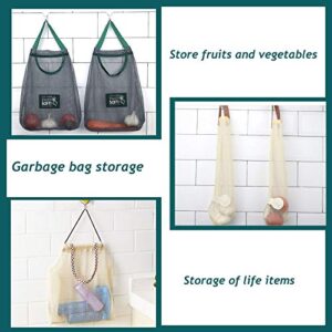 6Pcs Reusable Hanging Storage Vegetable Mesh Bag Washable Wall Hanging Fruit Basket For Garlics Potatoes Onion or Pantry Organizer