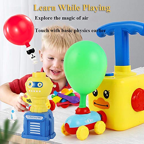 NEXTAKE Balloon Power Racer Launcher Toy Set, Creative Balloon Powered Car Air Power Racer Kit with Launch Tower Rocket Astronaut-12 Balloons (Monster)