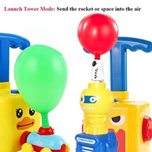 NEXTAKE Balloon Power Racer Launcher Toy Set, Creative Balloon Powered Car Air Power Racer Kit with Launch Tower Rocket Astronaut-12 Balloons (Monster)